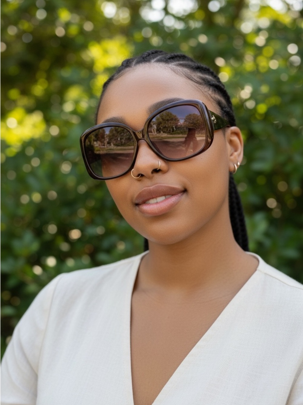 vintage Chloé oversized shades sunglasses tortoiseshell brown tinted AUTH